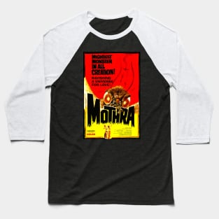 Classic Kaiju Monster Movie Poster - Giant Moth Baseball T-Shirt